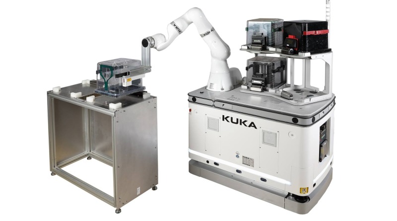 Image Processing Guides Mobile Robot Gripping Process