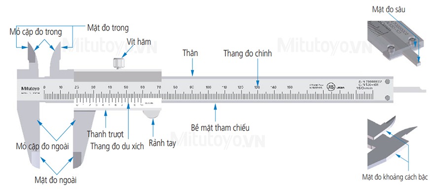 Hướng dẫn sử dụng thước cặp cơ khí Mitutoyo cho kết quả chính xác