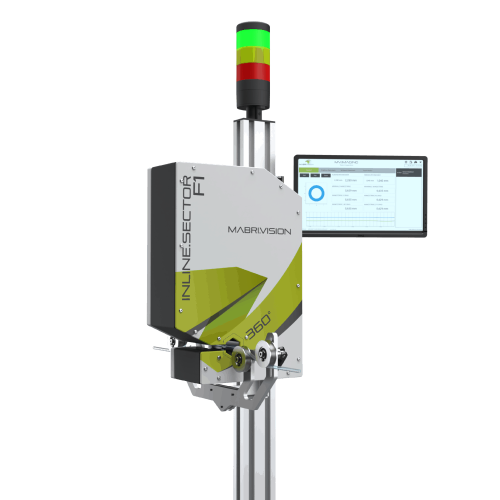 Inline hose wall thickness testing system INLINE.SECTOR F1