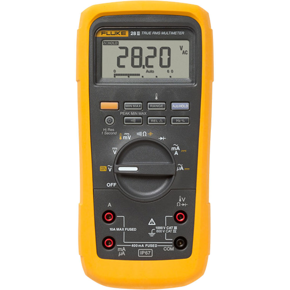 Fluke 28-II Industrial Multimeter, Water Proof/Dust Proof, True RMS
