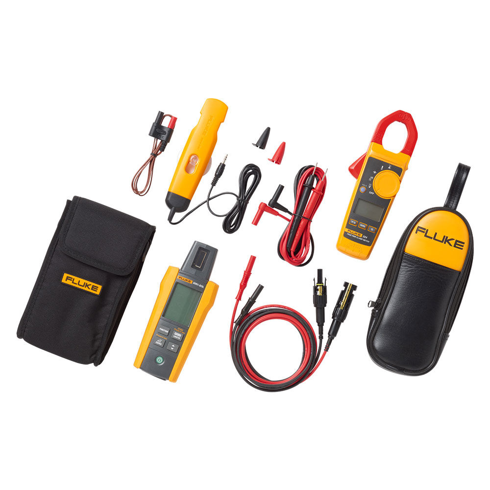 Fluke 324 IRR-PVLD1 Clamp and Irradiance Meter with MC4 Test Leads Bundle