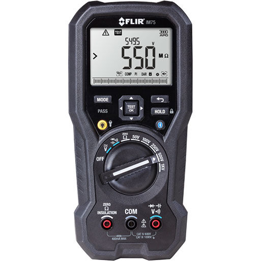 FLIR IM75 Insulation Tester/MultiMeter VFD & Bluetooth Meterlink