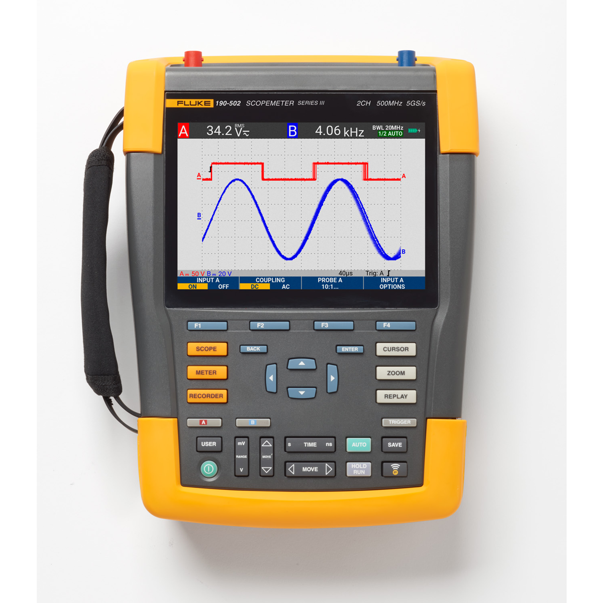 Fluke 190-502-III Scopemeter, 2 channel, 500mhz, color