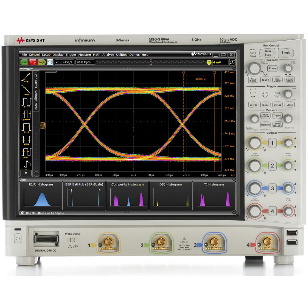 Keysight MSOS804A Infiniium S Series, 8 GHz, 4 channel MSO Oscilloscope