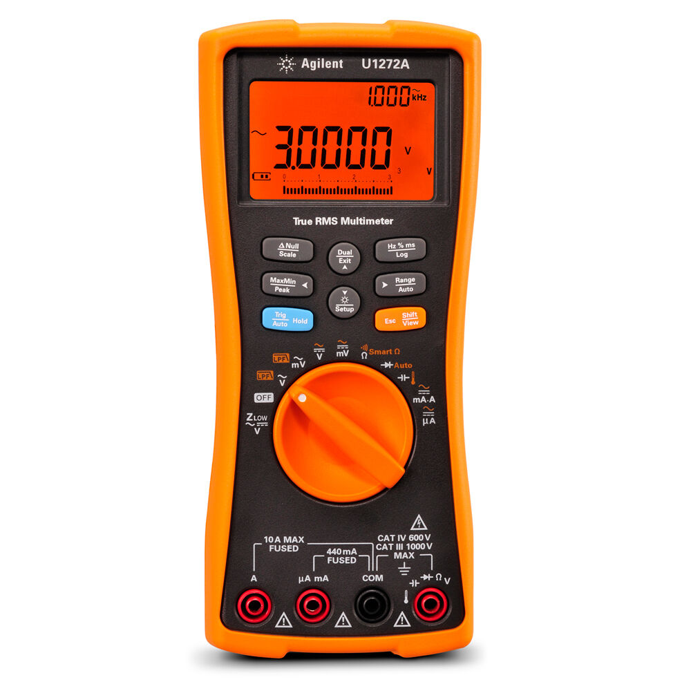 Keysight U1272A Handheld Digital Multimeter, 4.5 Digit, Orange