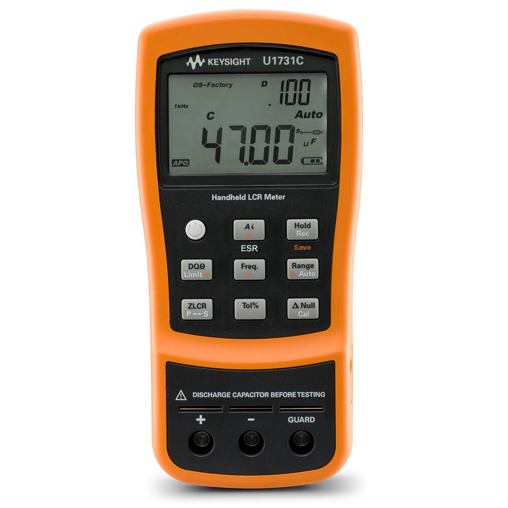 Keysight U1731C LCR Meter, Handheld, 20000 Count, Dual Display, 120Hz/1KHz