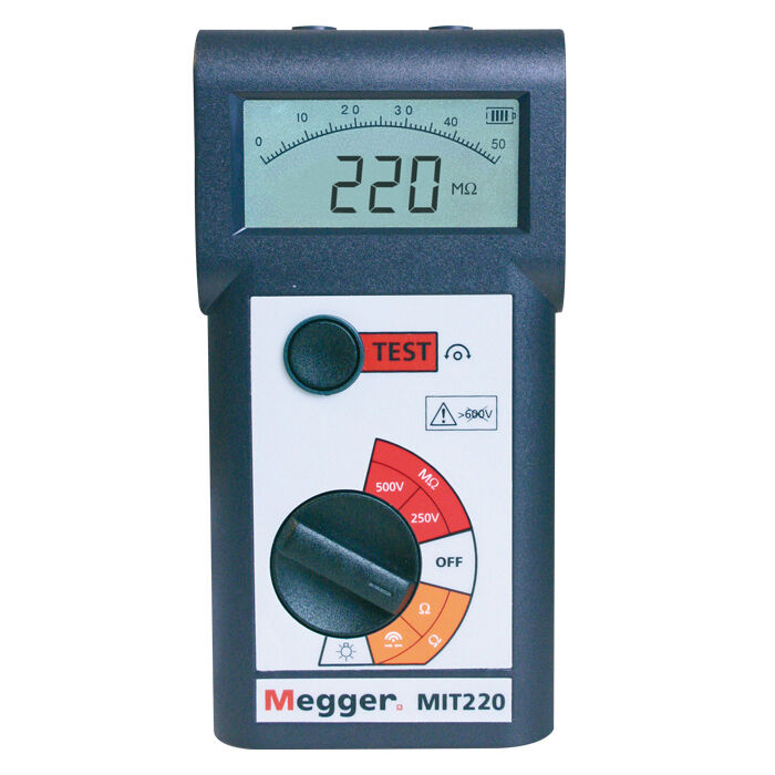 Megger MIT220 Handheld Insulation Tester, 500VDC