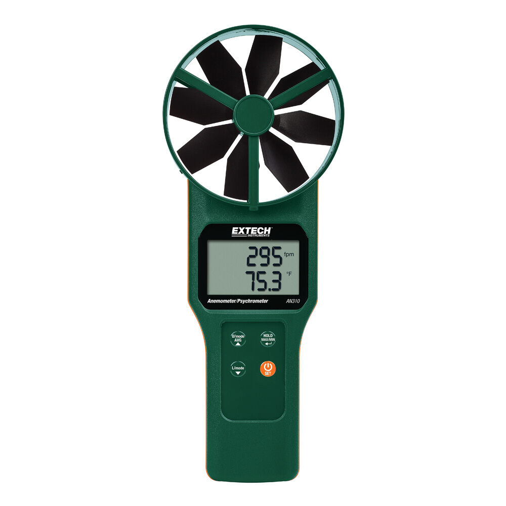 Extech AN310 Large Vane CFM/CMM Anemometer/Psychrometer