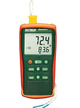 Extech EA11A EasyView Type K Single Input Thermometer, -58 to 1999F, NIST Certificate