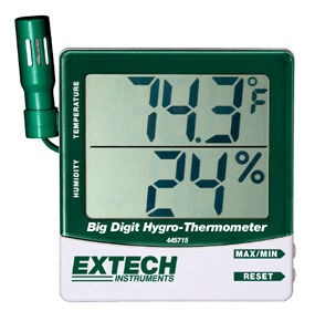 Extech 445715 Big Digit Remote Probe Hygro-Thermometer