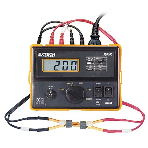 Extech 380460 4 Wire Precision Milliohm Meter, 110VAC with NIST Certificate