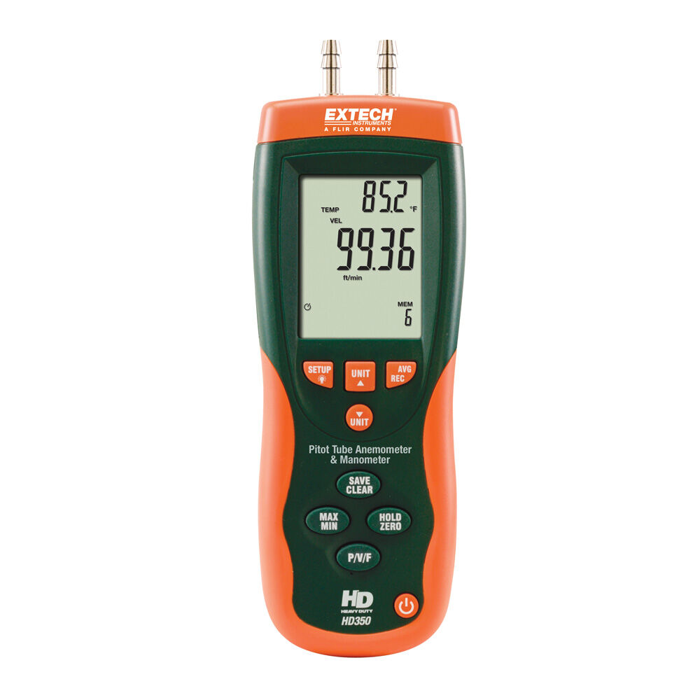 Extech HD350 Pitot Tube Anemometer + Differential Manometer