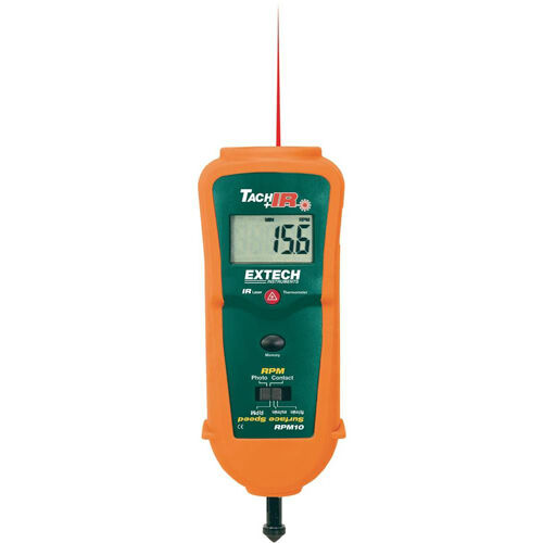 Extech RPM10 Photo/Contact Tachometer with Built-in InfraRed Thermometer