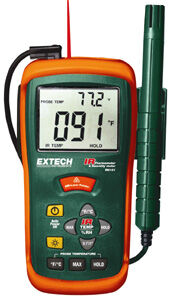 Extech RH101 Hygrothermometer + Infrared Thermometer